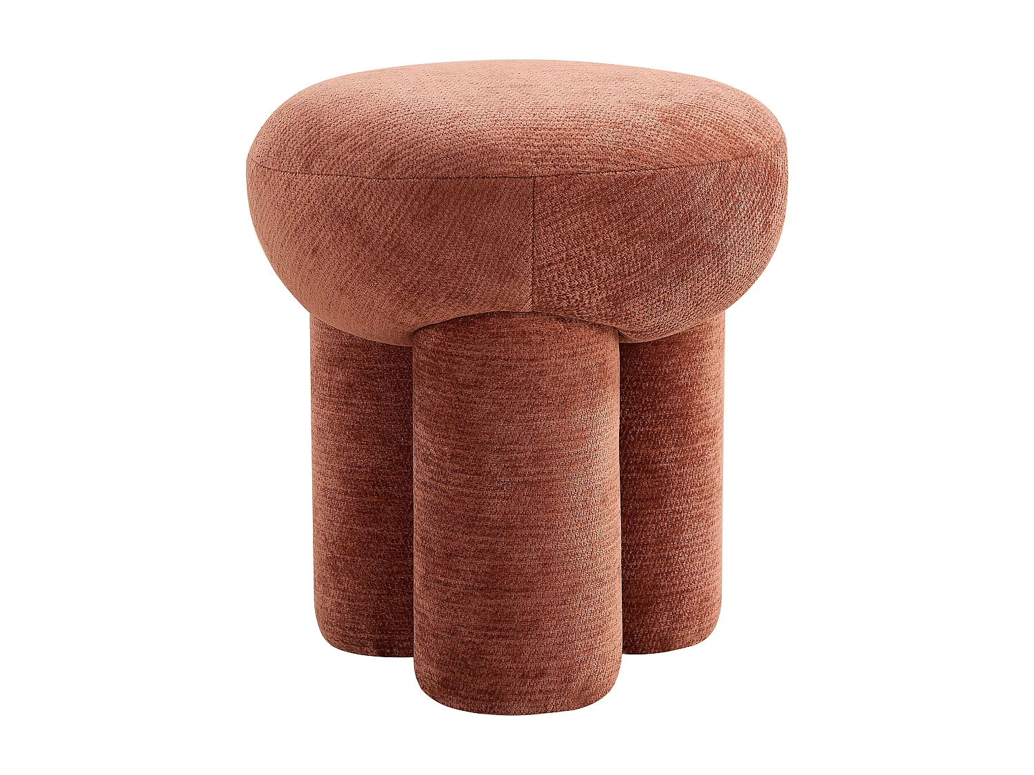 Pouf en tissu chenille terracotta KUMBODA