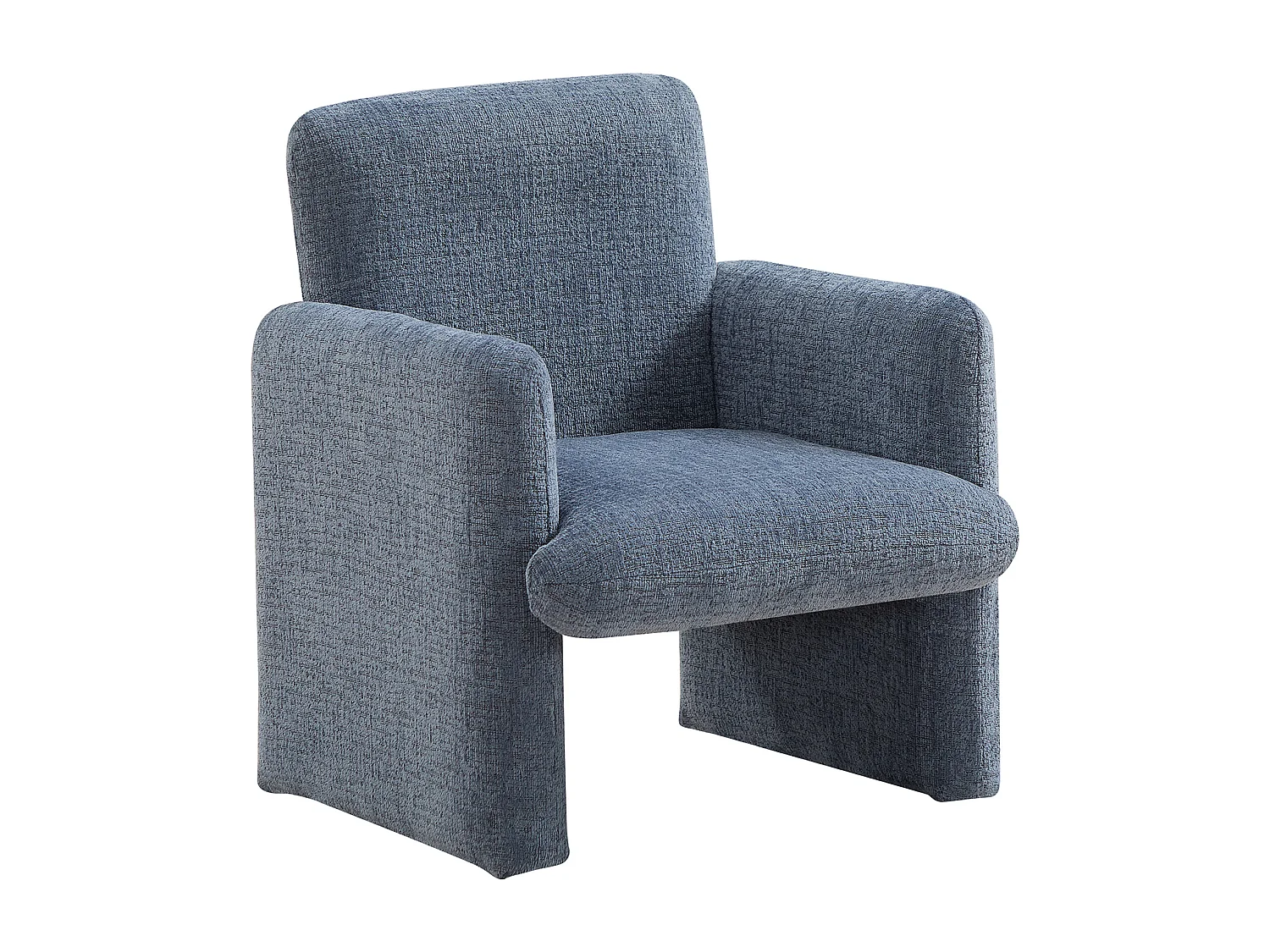 Fauteuil enfant en tissu chenille bleu MESUTO