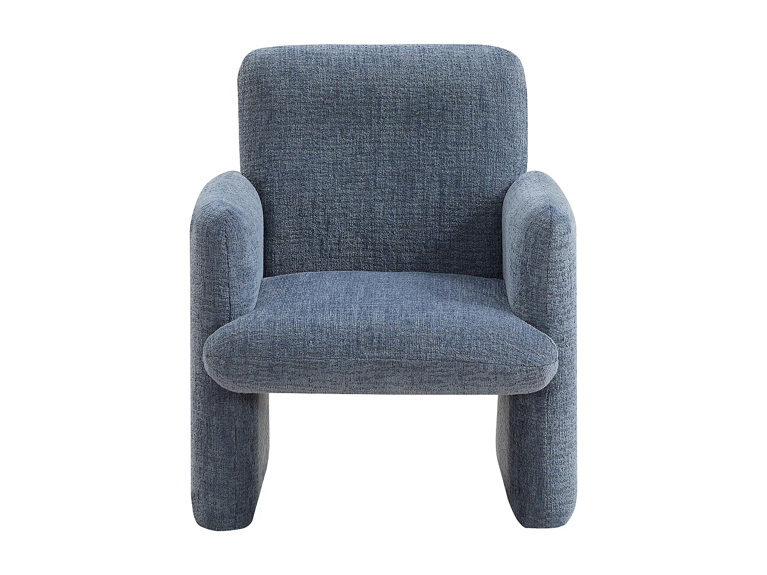 Fauteuil enfant en tissu chenille bleu MESUTO