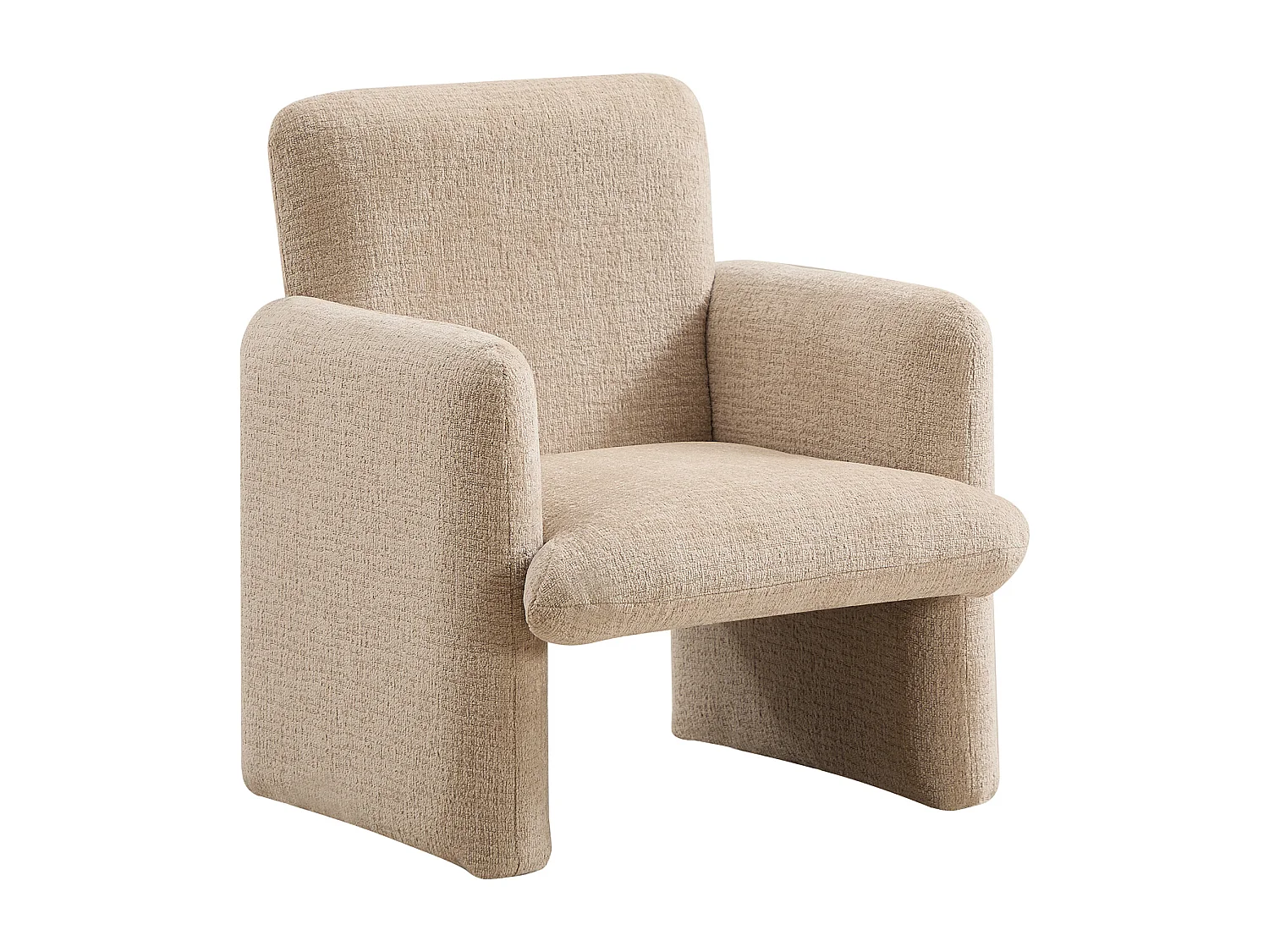 Fauteuil enfant en tissu chenille beige MESUTO