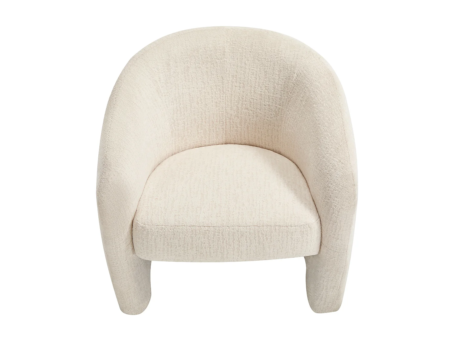 Fauteuil pour enfant en tissu chenille beige ROMICOU