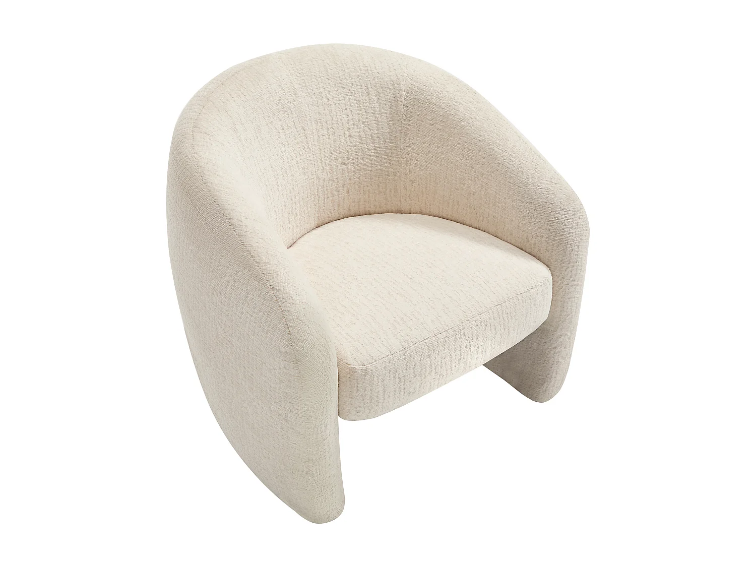 Fauteuil pour enfant en tissu chenille beige ROMICOU