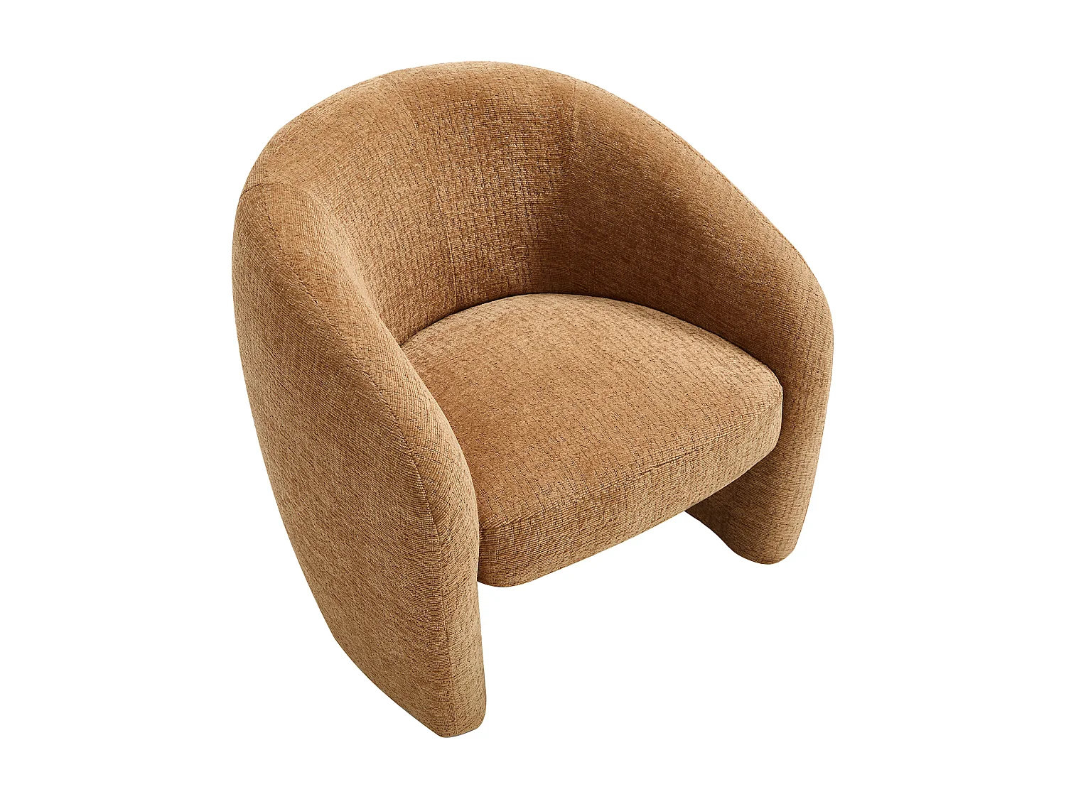 Fauteuil pour enfant en tissu chenille camel ROMICOU