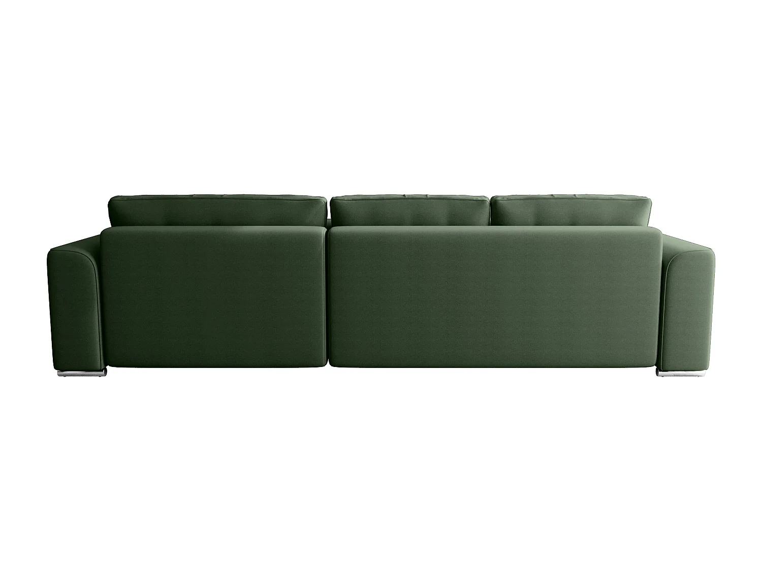 Canapé d'angle convertible et réversible en tissu vert sapin MELTANA