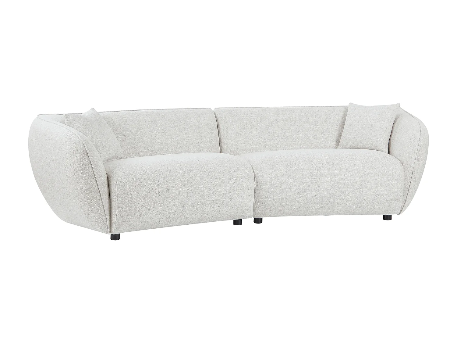 Divano 4 posti in tessuto melange beige - LUCAMO