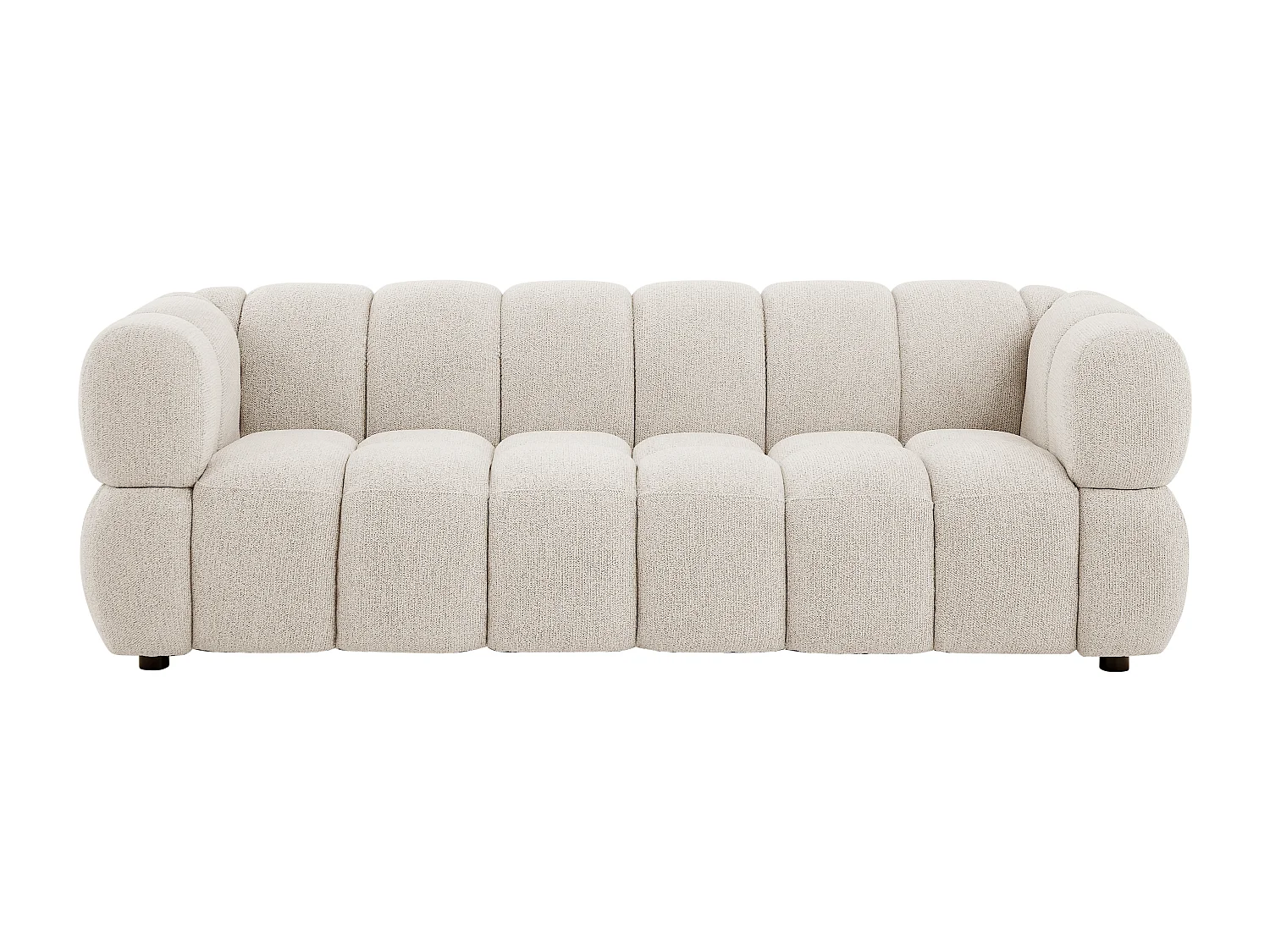 Canapé 3 places en tissu texturé beige PAVIRA