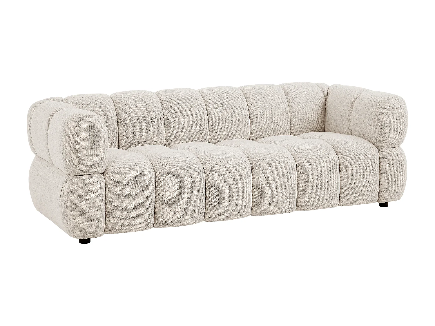 Canapé 3 places en tissu texturé beige PAVIRA