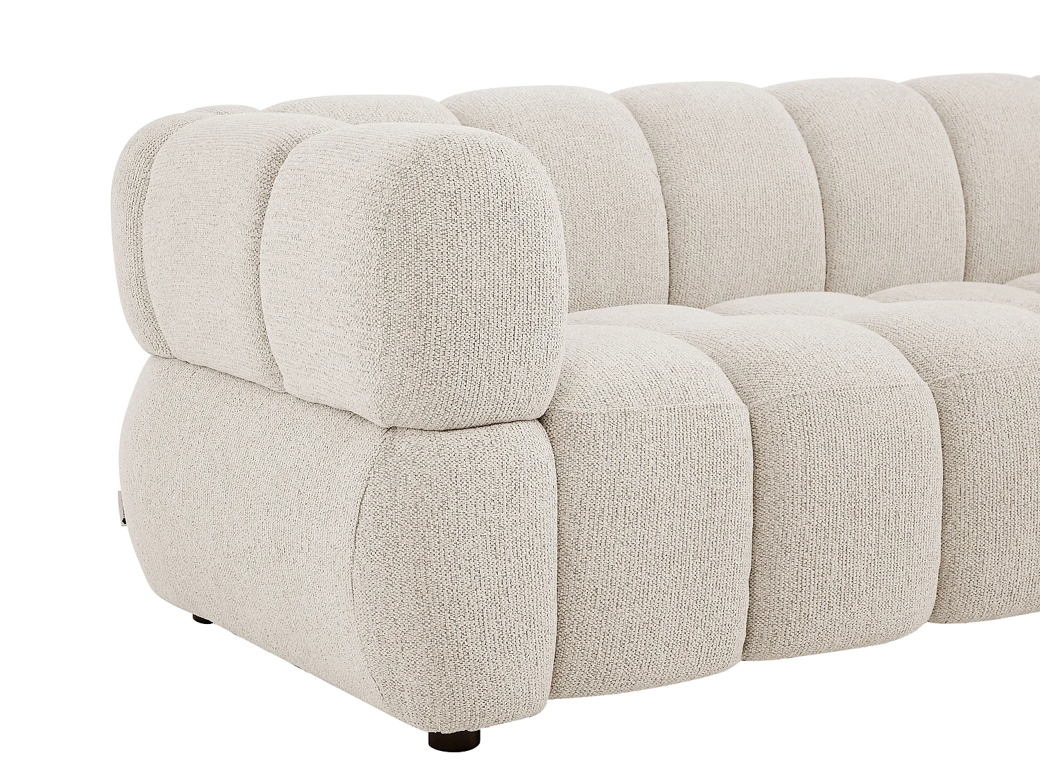 Canapé 3 places en tissu texturé beige PAVIRA