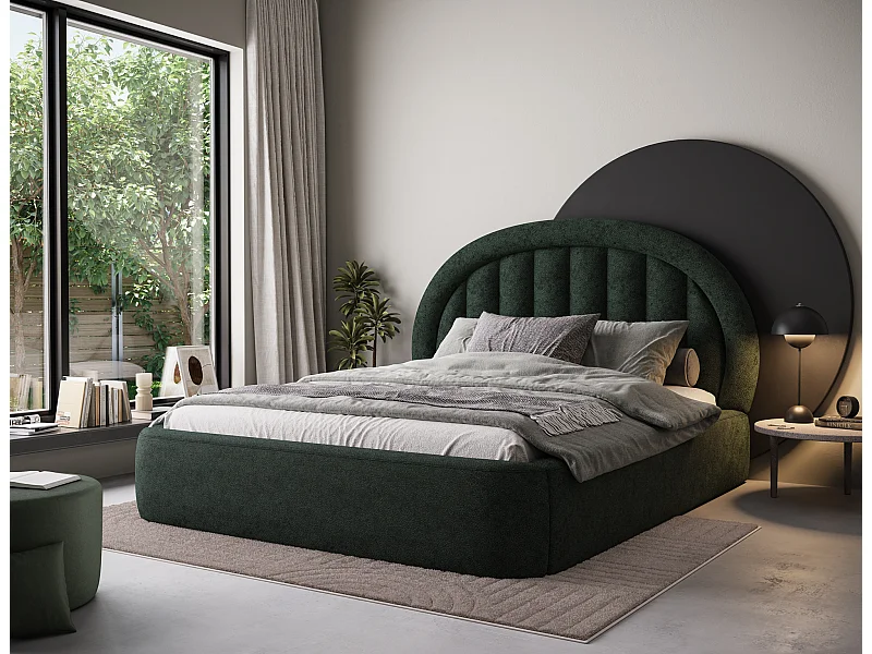 Bett Pella/180x200/Lattenrost/Stoffbezug/Grün