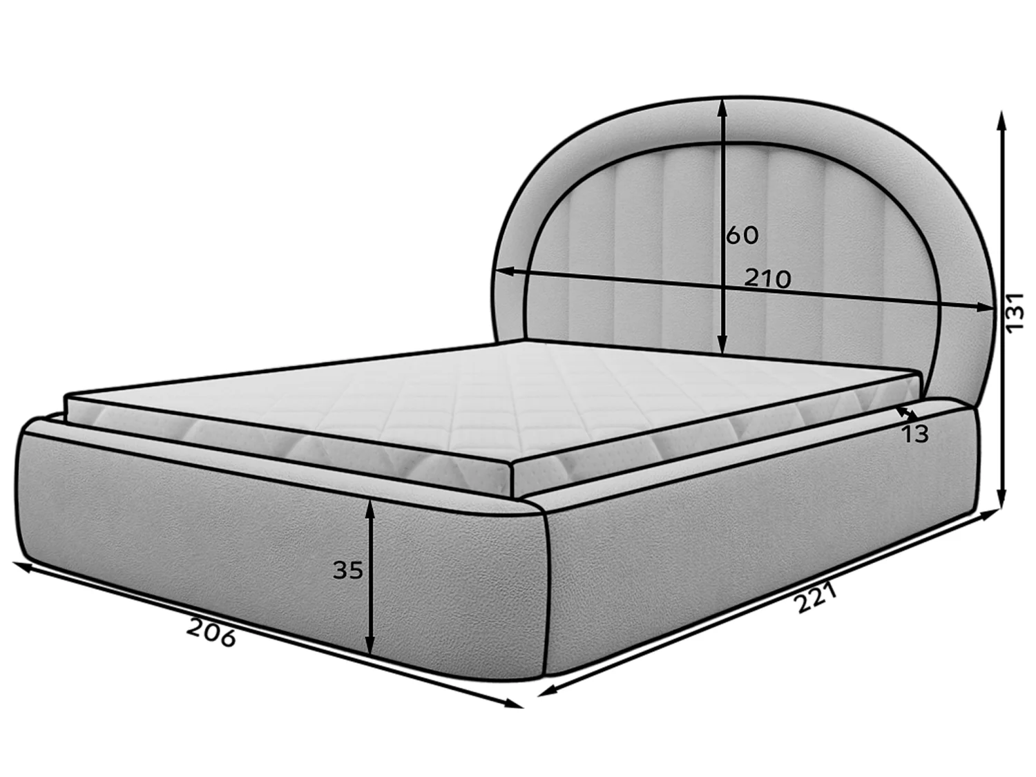 Letto Pella/180x200/rete a doghe/rivestimento in tessuto/Blu
