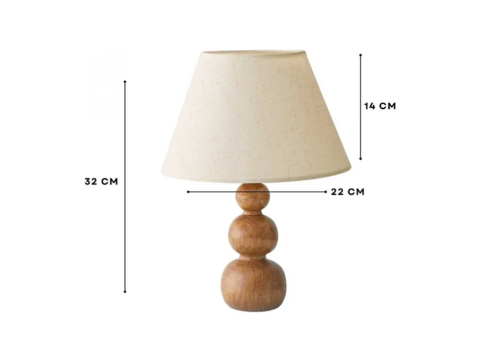 Lampe à poser en bois et tissus Woody bubbles