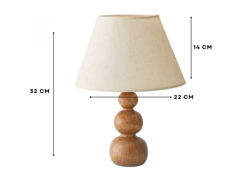 Lampe à poser en bois et tissus Woody bubbles