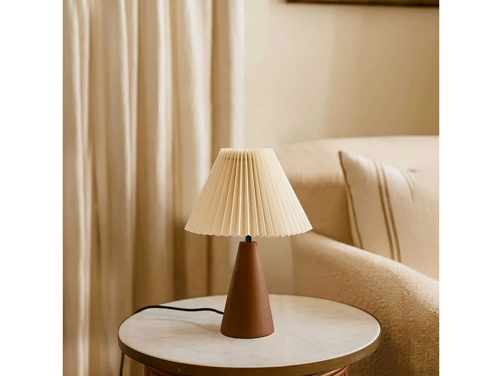 Lampe à poser en bois et PVC Serenity Modèle 3