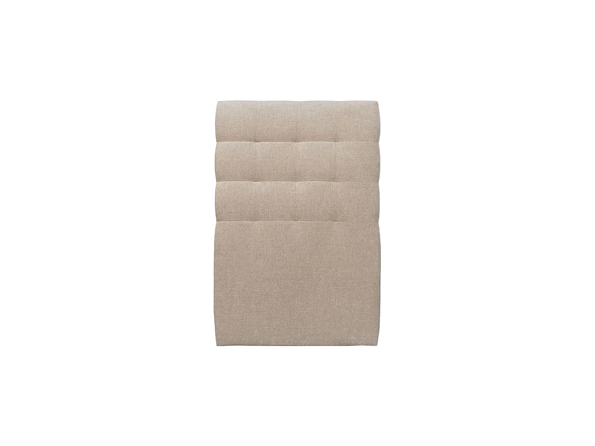 Lit 90x190cm avec tête de lit capitonnée tissu et sommier kit beige brun - Hauteur totale : 29cm