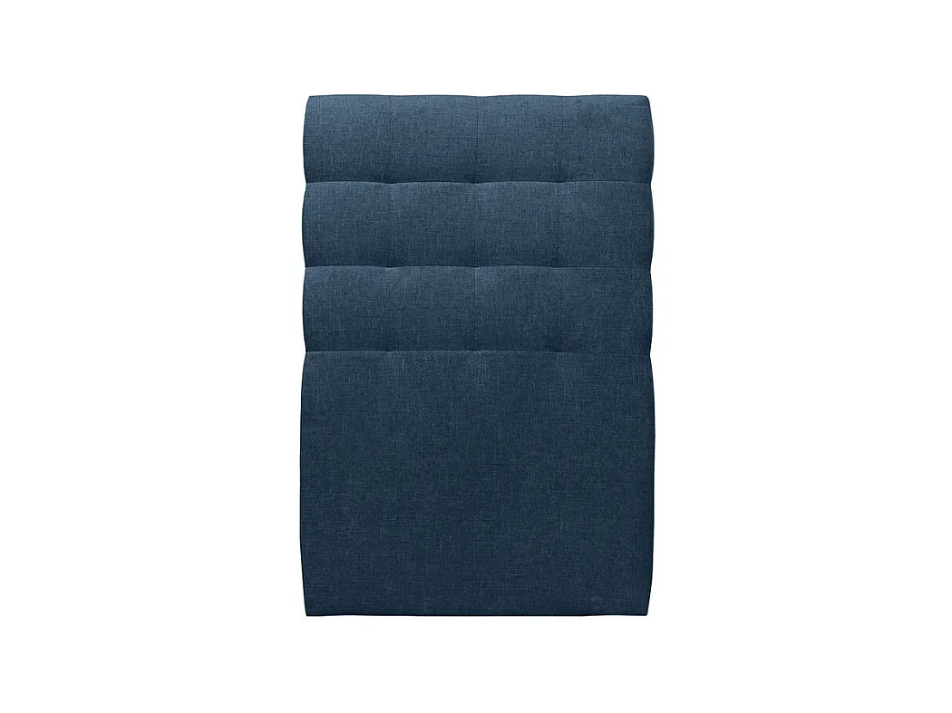 Lit 90x190cm avec tête de lit capitonnée tissu et sommier kit Bleu - Hauteur totale : 29cm