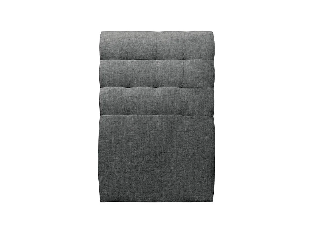 Lit 90x190cm avec tête de lit capitonnée tissu et sommier kit gris anthracite - Hauteur totale : 29cm