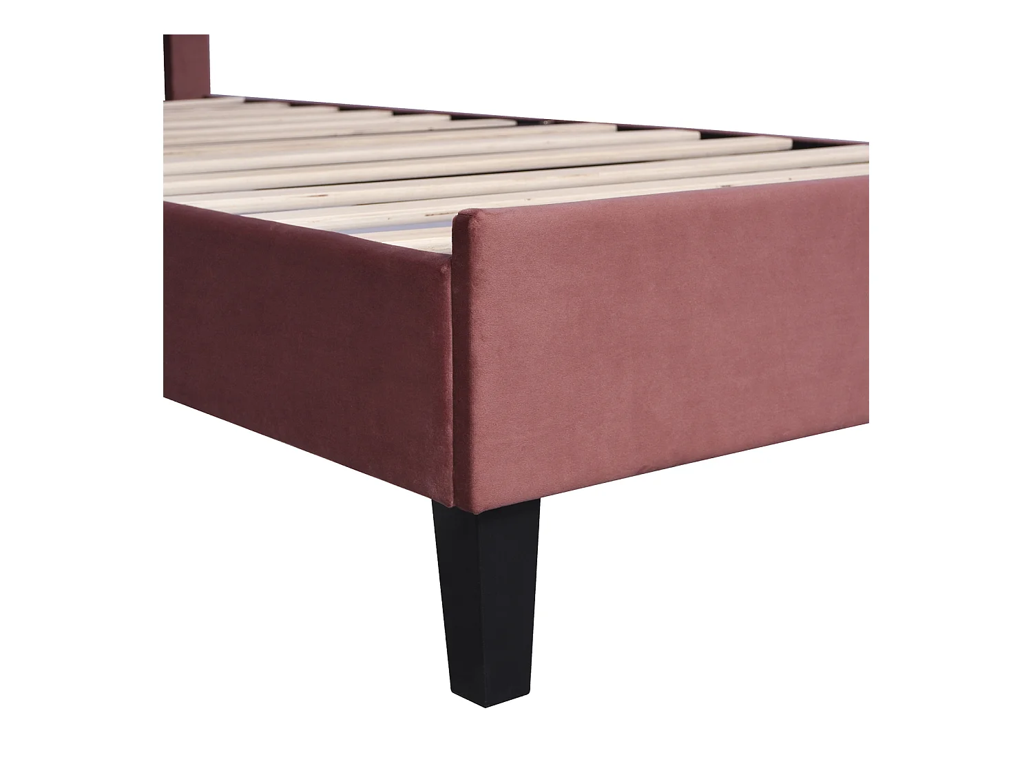 Gepolstertes Einzelbett 90 x 200 cm - blumenförmiges Kopfteil - Lattenrost - Samt - Rot