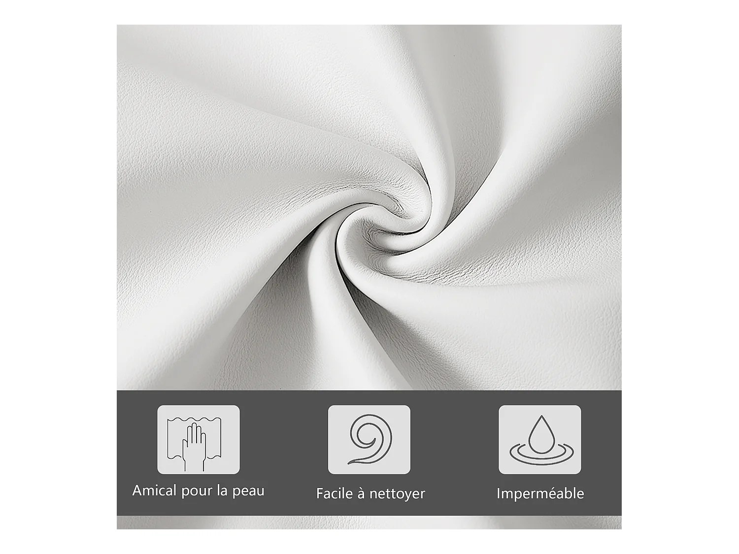 Lit capitonné 140 x 200 cm avec 2 tiroirs et lumières LED - motif en couronne - sommier à lattes - blanc