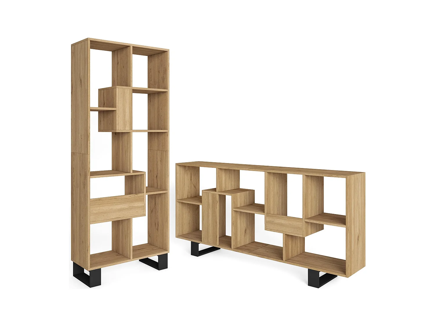 Boekenkast, Boekenplank, 174x67x31, Industrieel design, Eiken