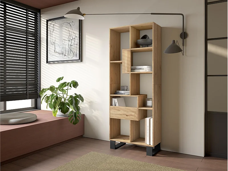 Boekenkast, Boekenplank, 174x67x31, Industrieel design, Eiken