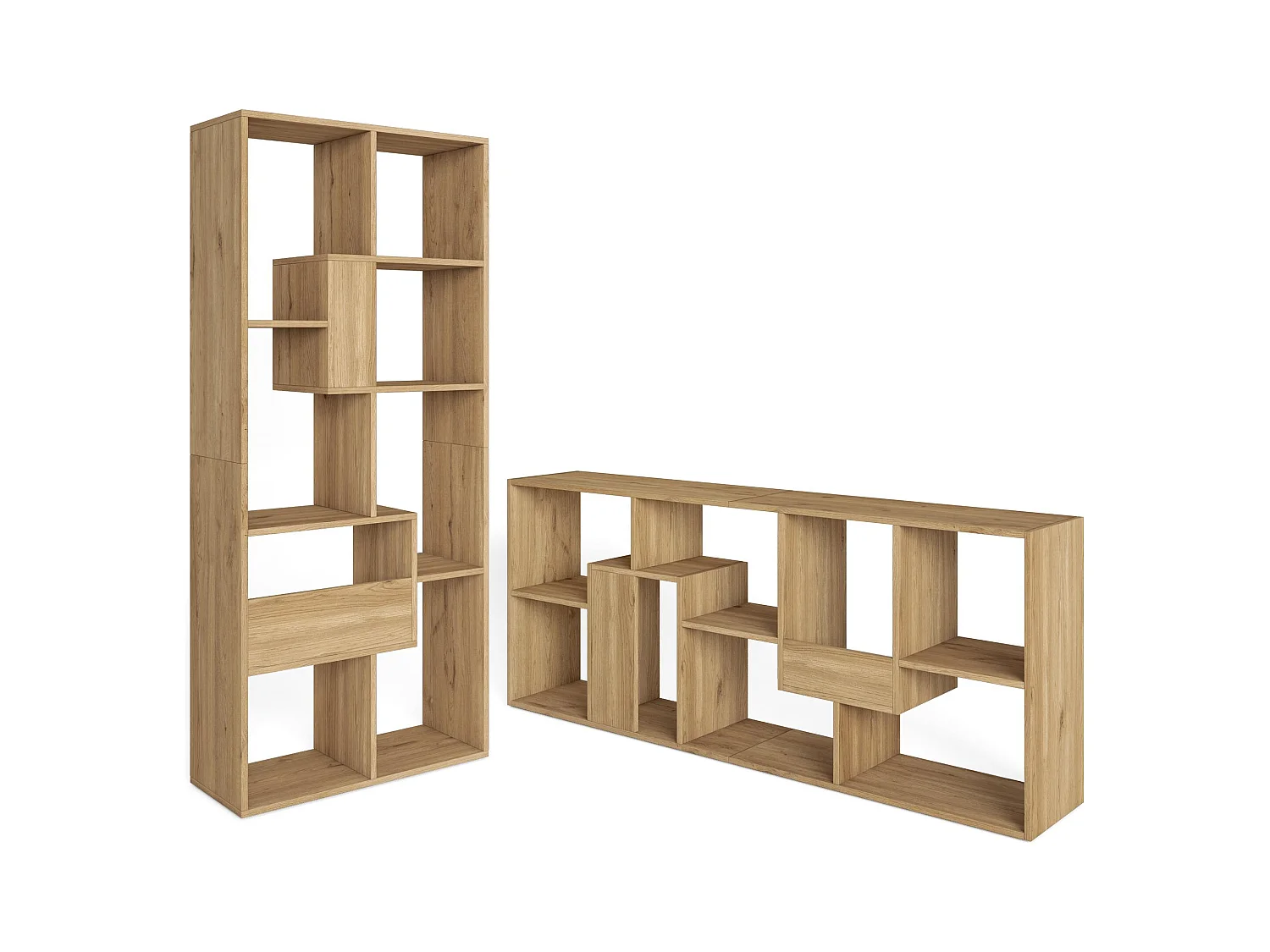 Bücherregal Bibliothek, 162x67x31cm, Aufbewahrungsregal, Eiche