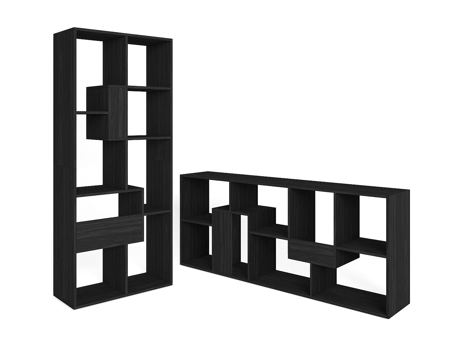 Boekenkast, Boekenplank, 162x67x31cm, Kantoorplank, Zwart