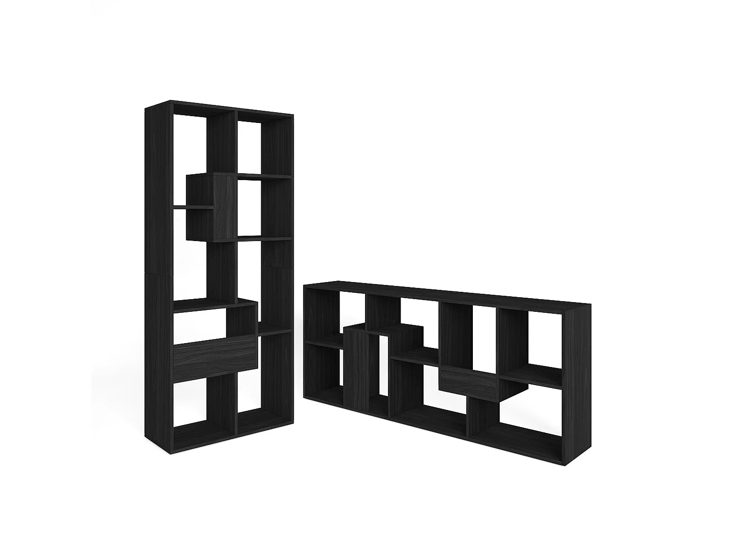 Boekenkast, Boekenplank, 162x67x31cm, Kantoorplank, Zwart