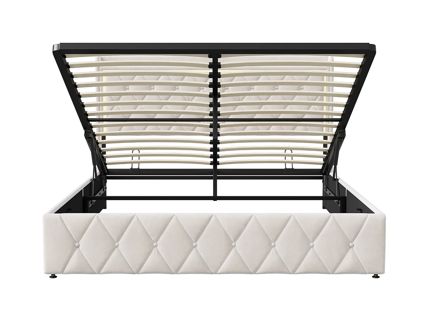 Letto ad aria + lampada da comodino + funzione di ricarica in velluto beige 160*200cm