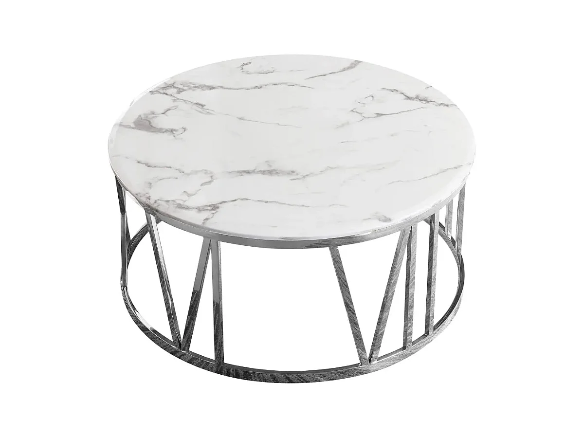 Table Basse ATMOS Chrome et plateau en verre