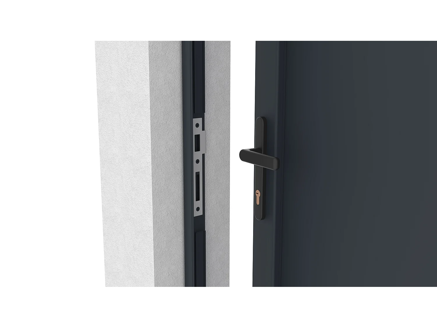 Portillon battant en aluminium à motif végétal en découpe laser - L103 x H166 cm - Anthracite - BRAMENO