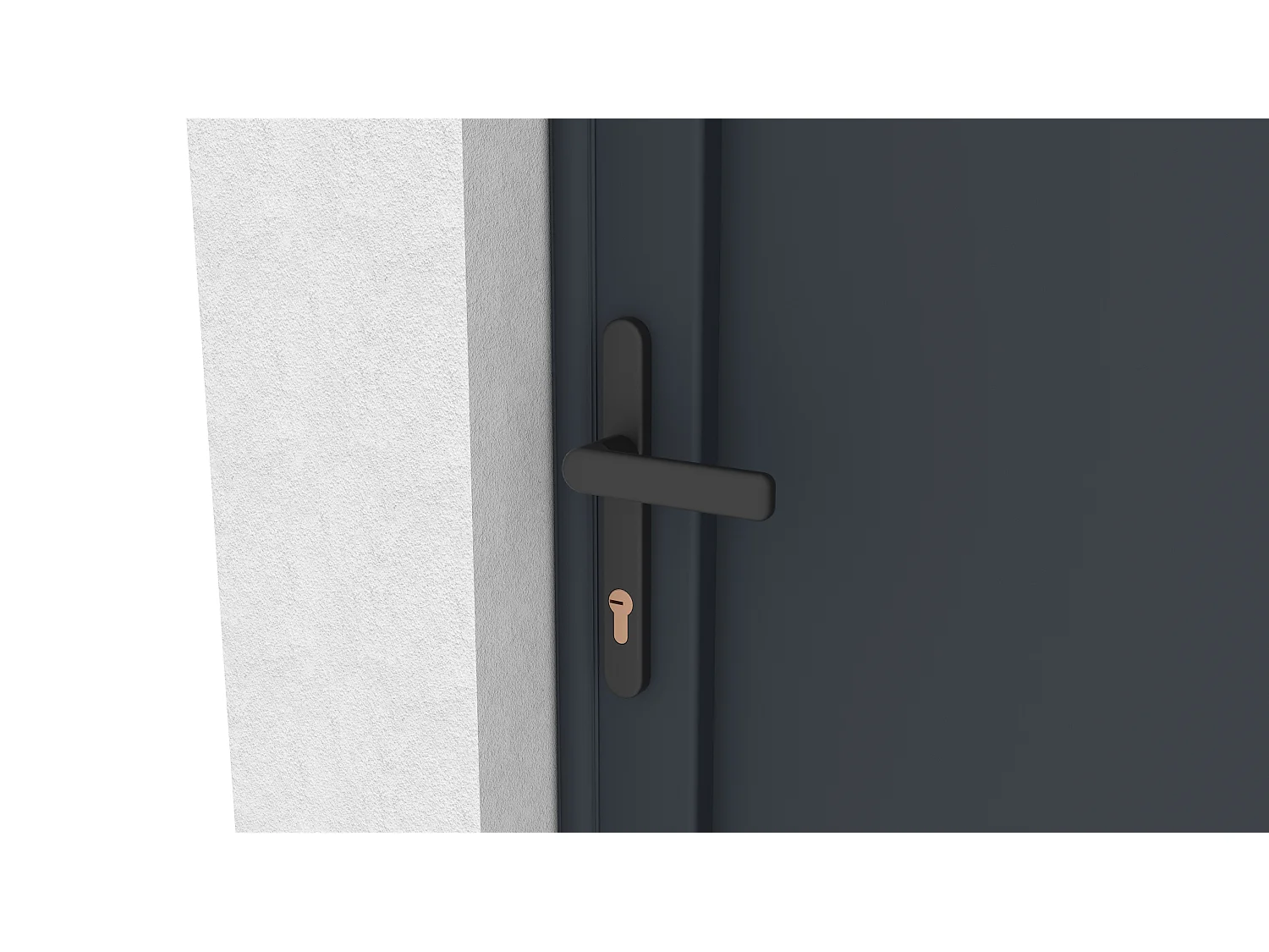 Portillon battant en aluminium à motif végétal en découpe laser - L103 x H181 cm - Anthracite - BRAMENO