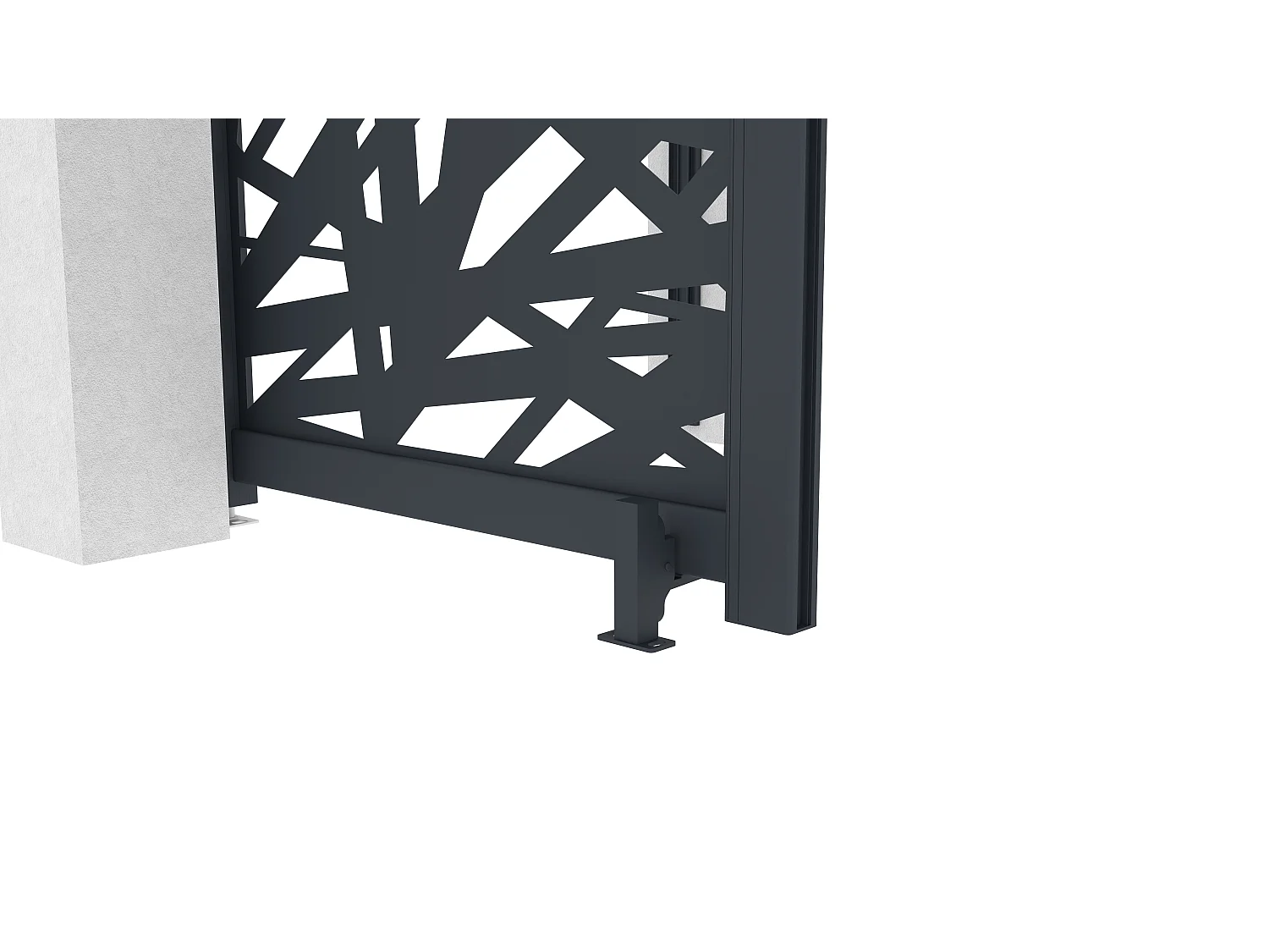 Portillon battant en aluminium à motif géométrique en découpe laser - L103 x H181 cm - Anthracite - NATAFO