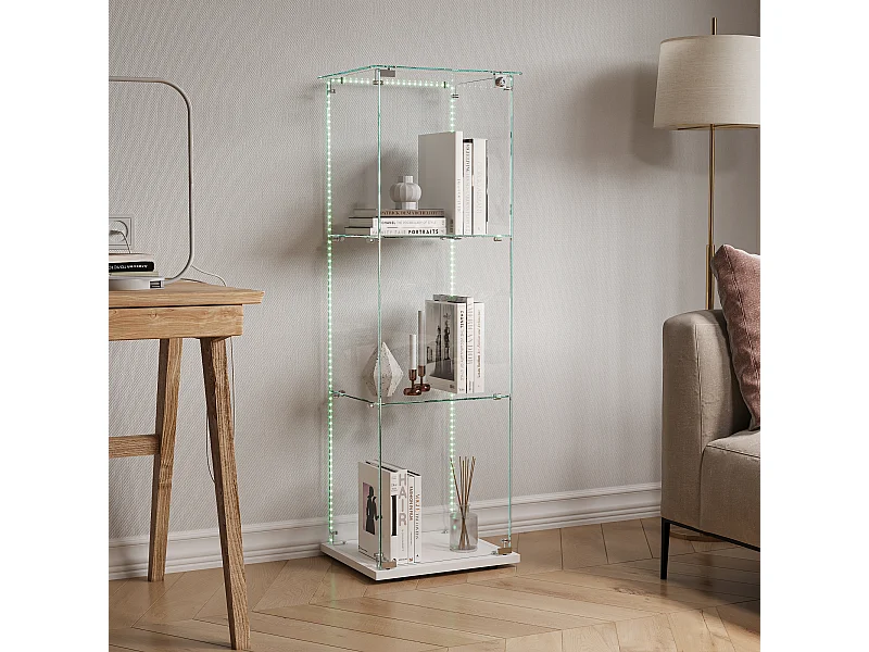 Vitrine Simple – 3 Niveaux, Fond Noir, Finition Transparente