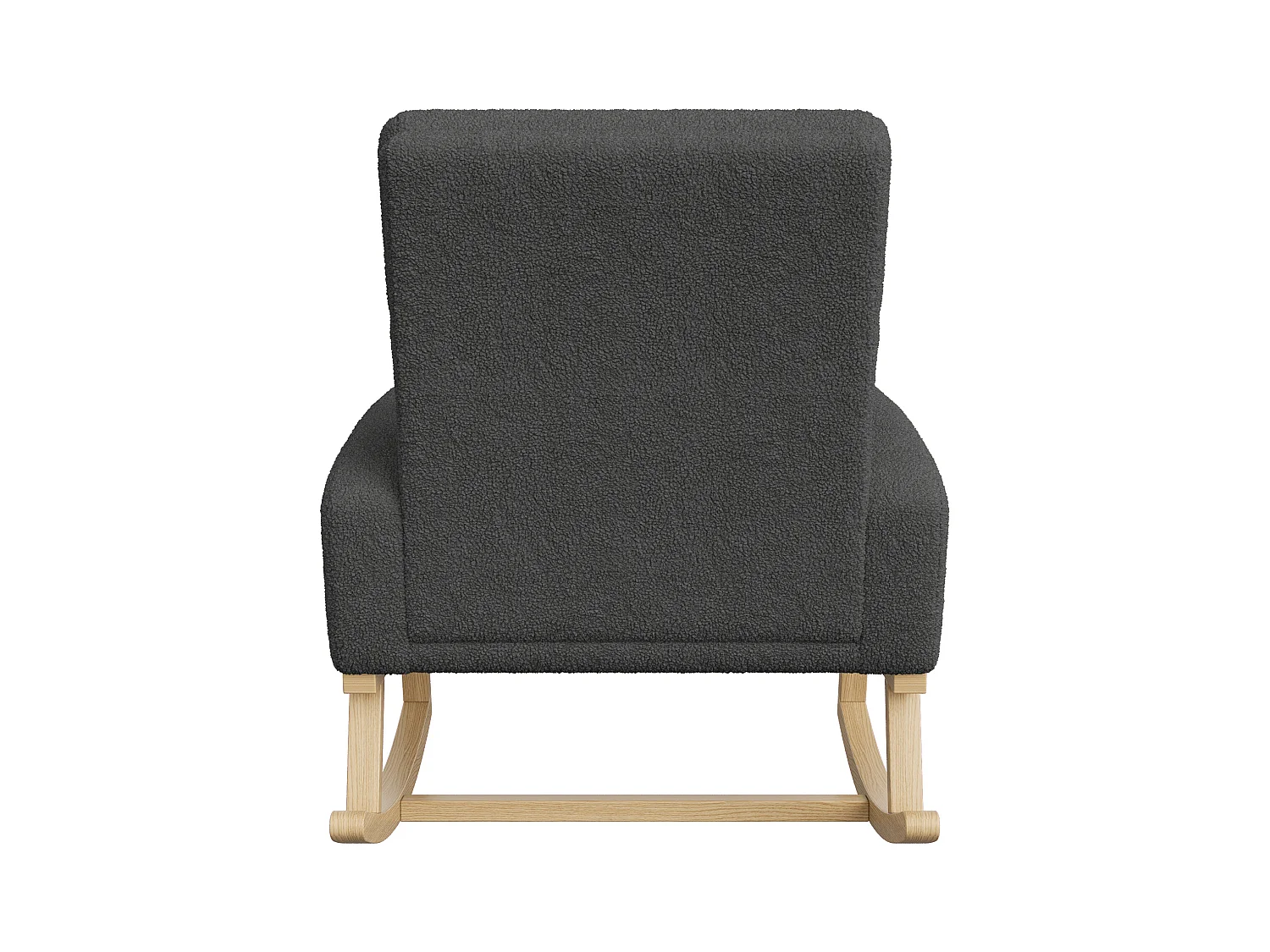 Mecedora con reposabrazos, respaldo reclinable y patas de madera maciza - Gris oscuro