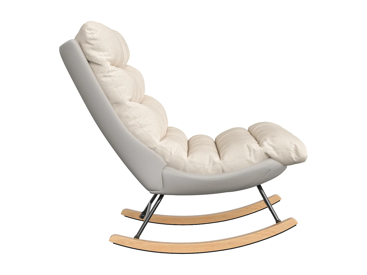 Fauteuil à Bascule Rembourré avec Dossier Réglable - Pour Salon, Chambre à Coucher ou Balcon - Dimensions : 83 x 72 x 93 cm