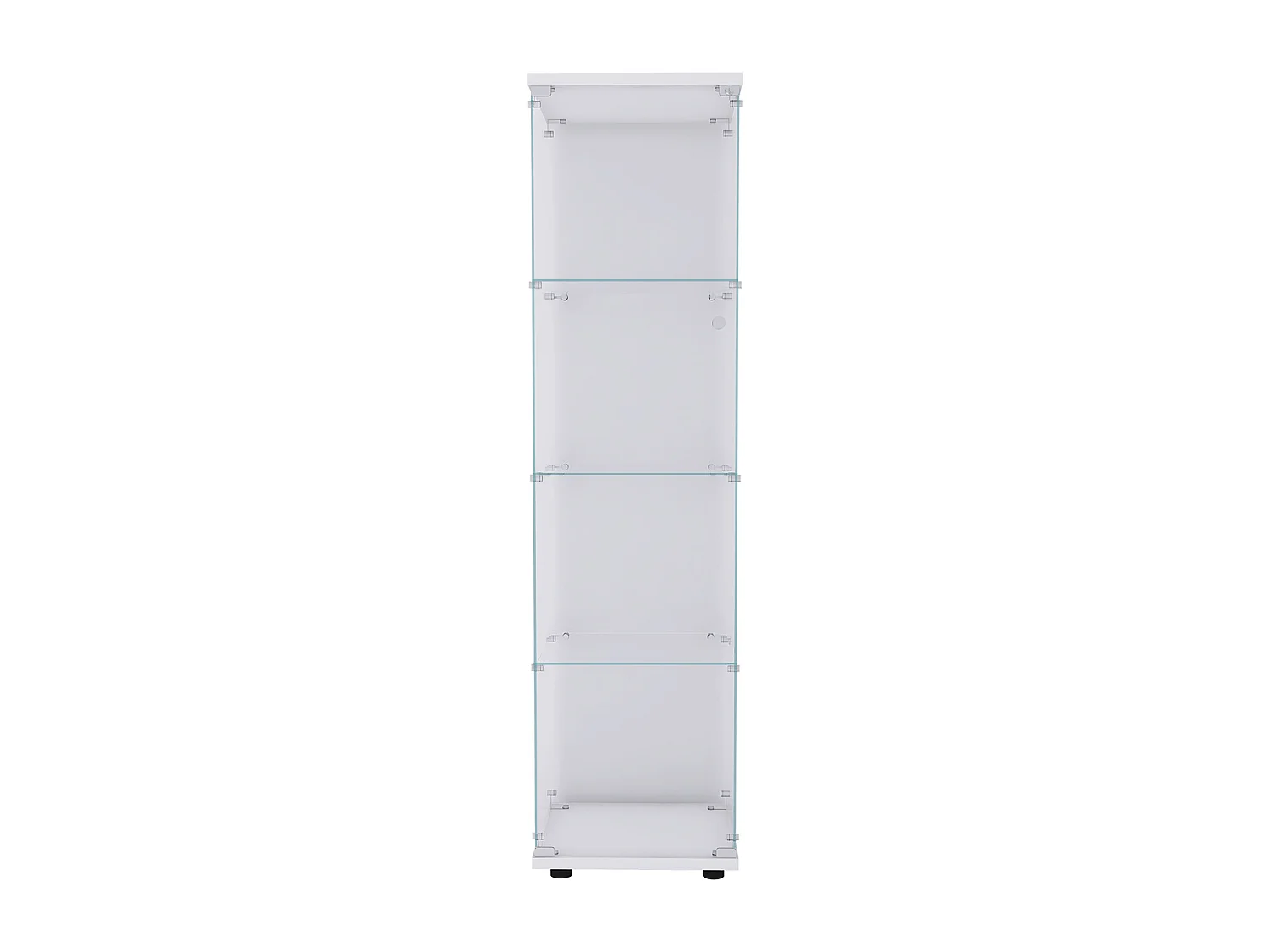 Vitrinekast 164 cm – 4 legplanken, 1 deur met slot, Moderne opbergkast, Wit