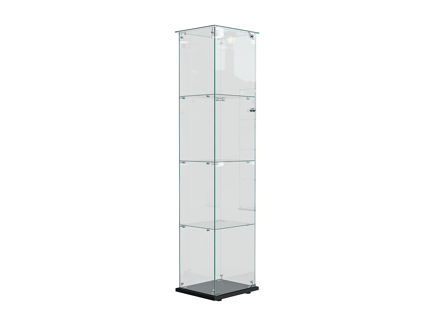 Vitrina de cristal con 5 estantes y puertas dobles para salón.