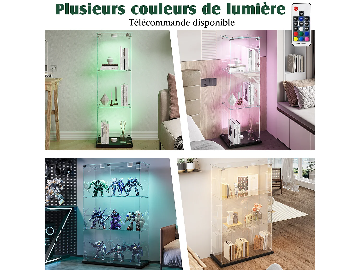 Enkele vitrine – 3 lagen, zwarte achterkant, heldere afwerking