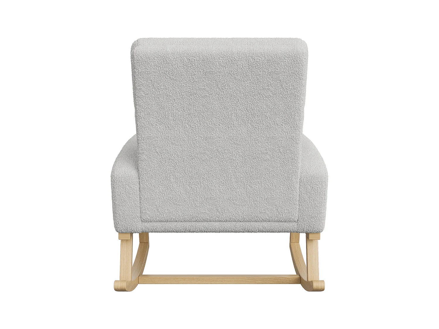 Mecedora con reposabrazos y respaldo inclinado - Patas de madera maciza - Gris claro