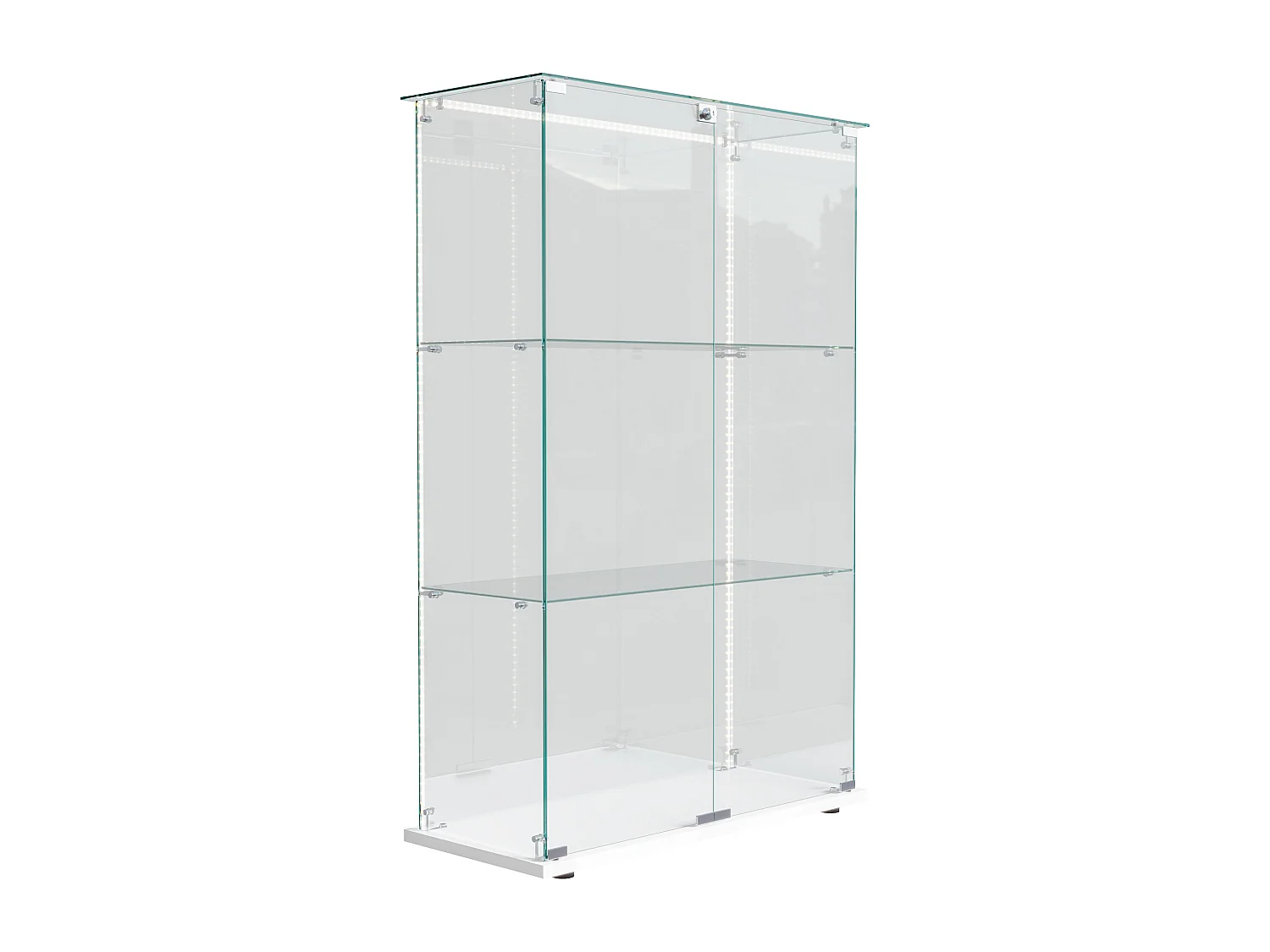 Vitrina de salón con 4 estantes y puertas dobles – Muebles de salón elegantes