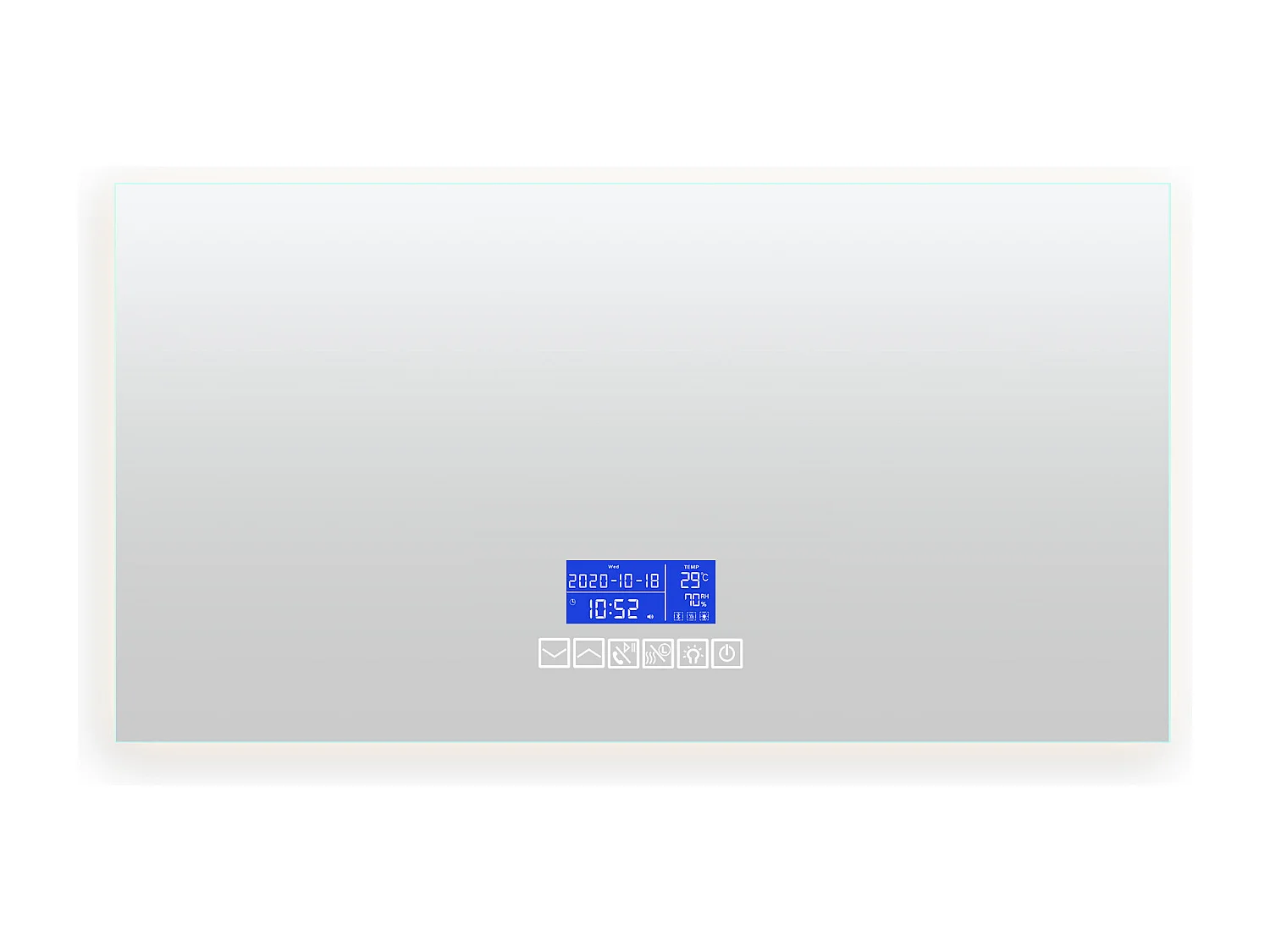 Miroir Salle de Bain Rond 80x100 cm - LED, Bluetooth, Température, Désembueur, Éclairage, Tactile, 6 Réglages