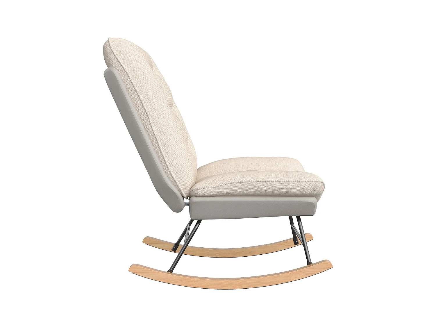 Gevoerde schommelstoel met verstelbare rugleuning - Voor woonkamer, slaapkamer of balkon - Afmetingen: 90 x 77 x 98 cm