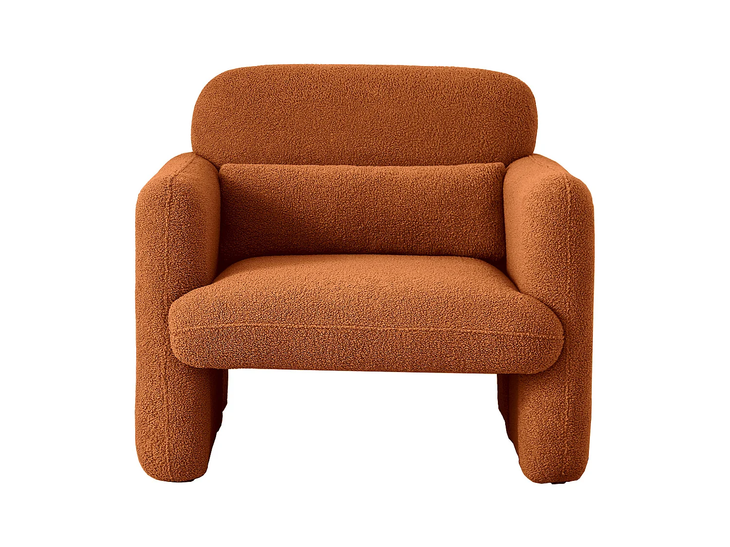 Sillón moderno de tela de felpa - Sillón de lectura y TV - Para sala de estar y dormitorio - Color naranja