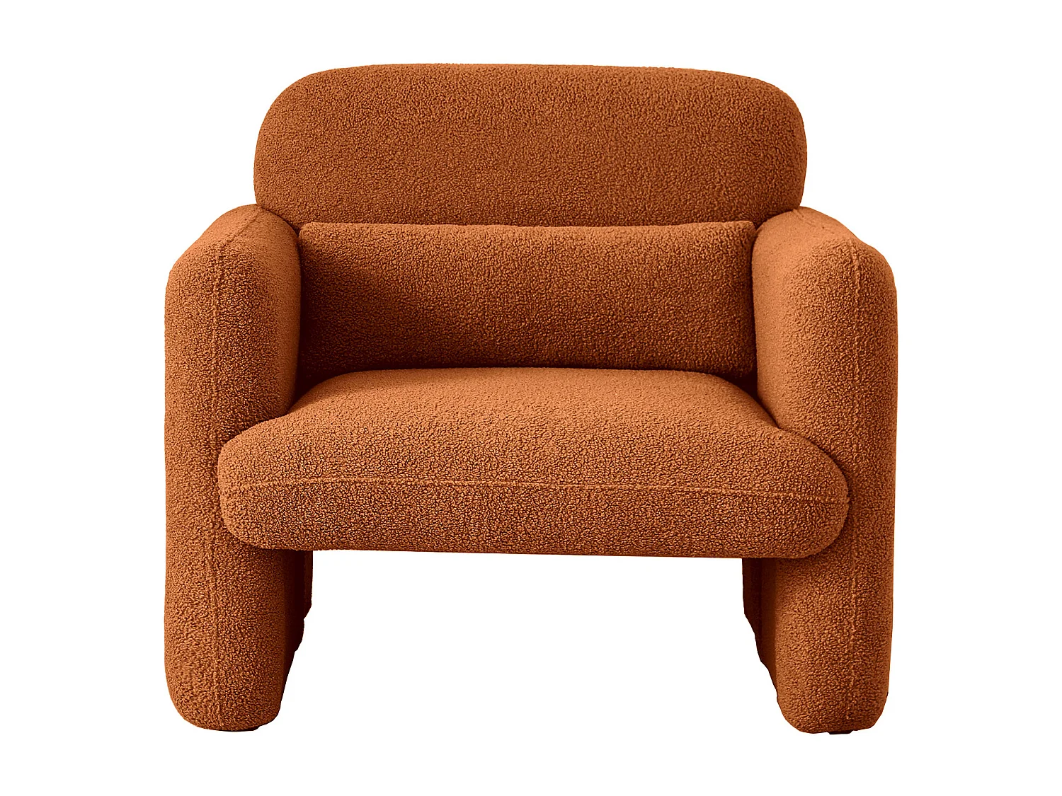 Fauteuil Lounge Moderne en Tissu Peluche - Chaise de Lecture et Fauteuil de Télévision - Pour Salon et Chambre à Coucher - Couleur Orange