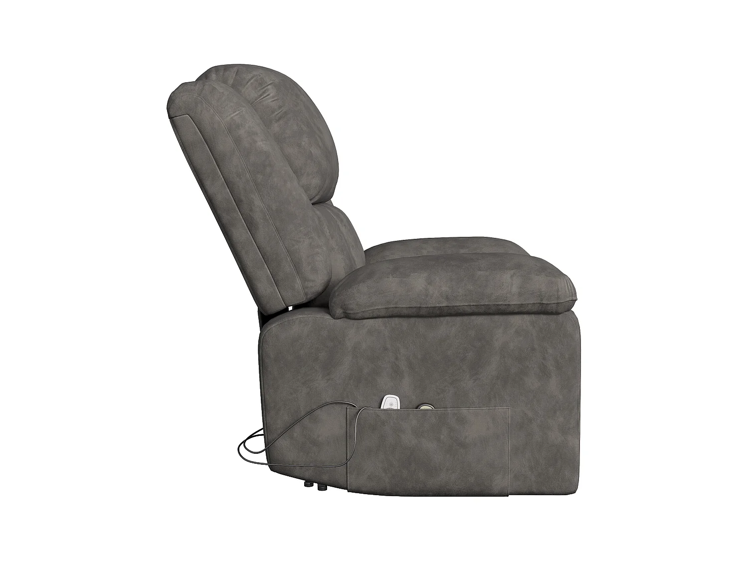 Poltrona de massagem elétrica para relaxamento - Ajuste de vibração e calor, bolsos laterais - Cinza