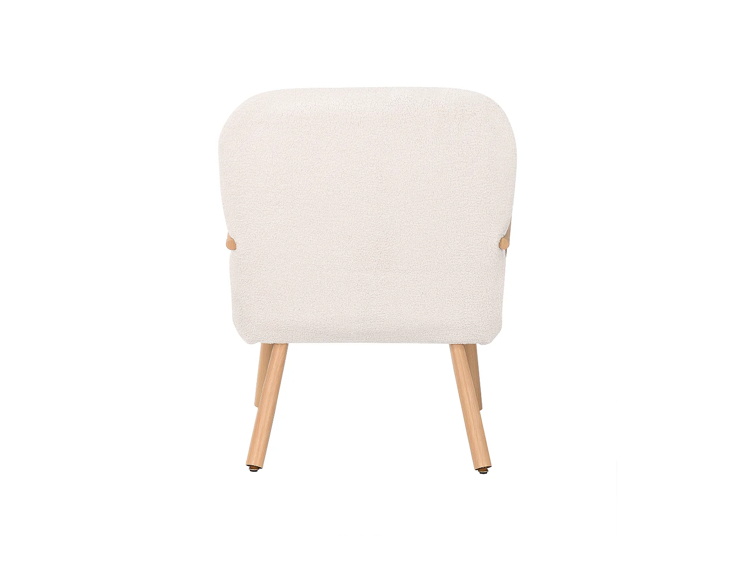 Poltrona escandinava de imitação de cashmere, pufe, sala de estar, bege