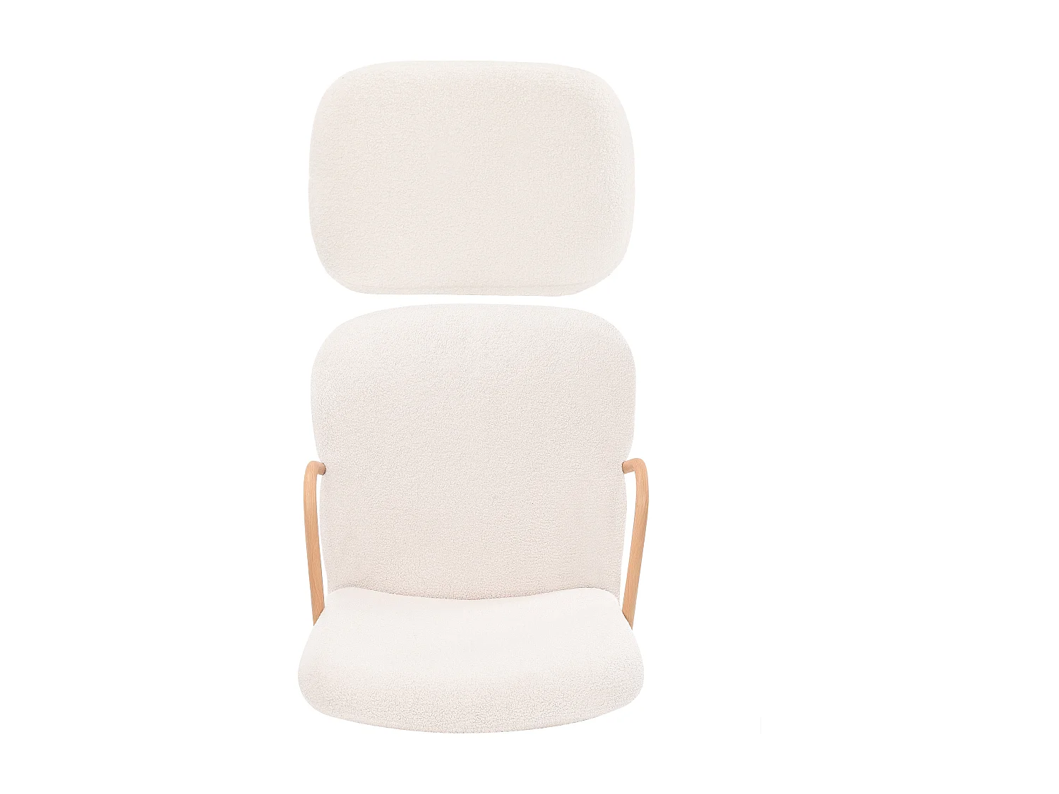 Fauteuil Scandinave Imitation Cachemire, Repose-Pied, Salon, Beige