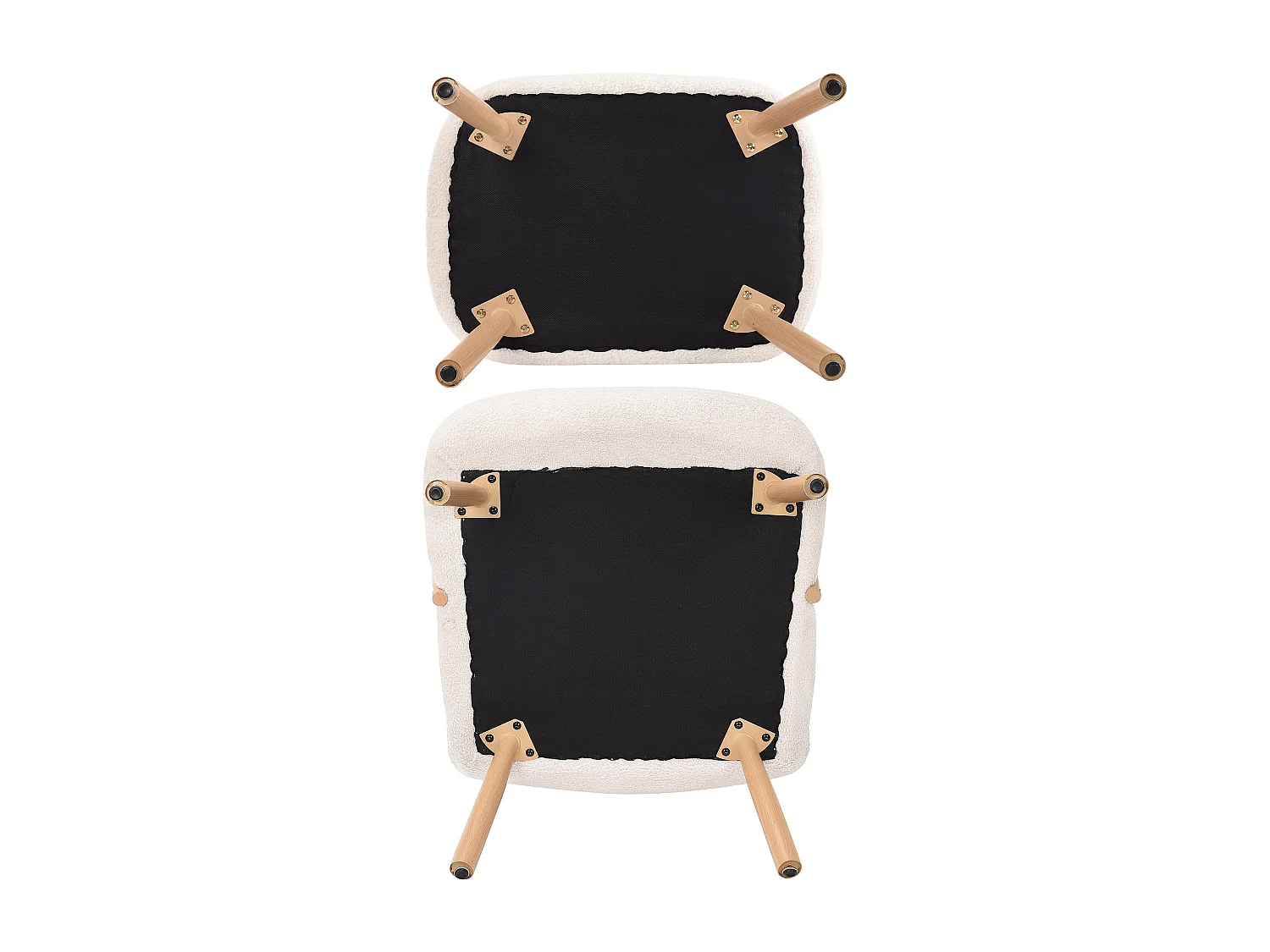 Fauteuil Scandinave Imitation Cachemire, Repose-Pied, Salon, Beige