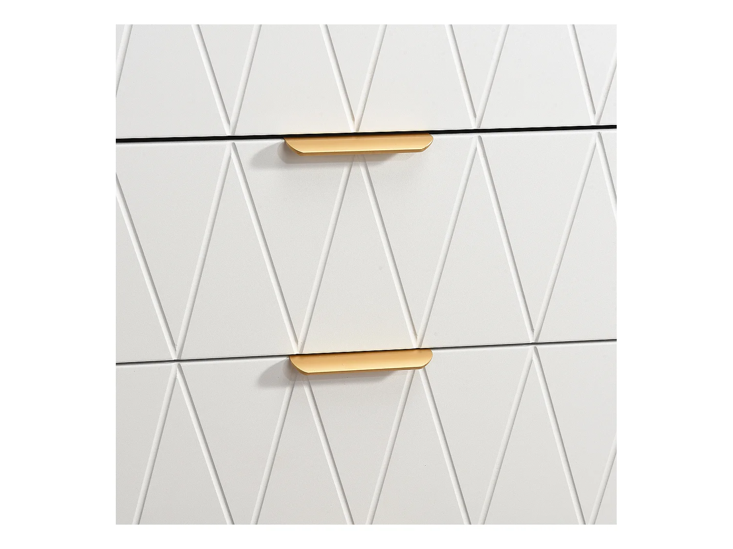 Buffet bas 6 tiroirs – Commode en bois MDF et métal doré – 60x34x90 cm – Couleur blanche