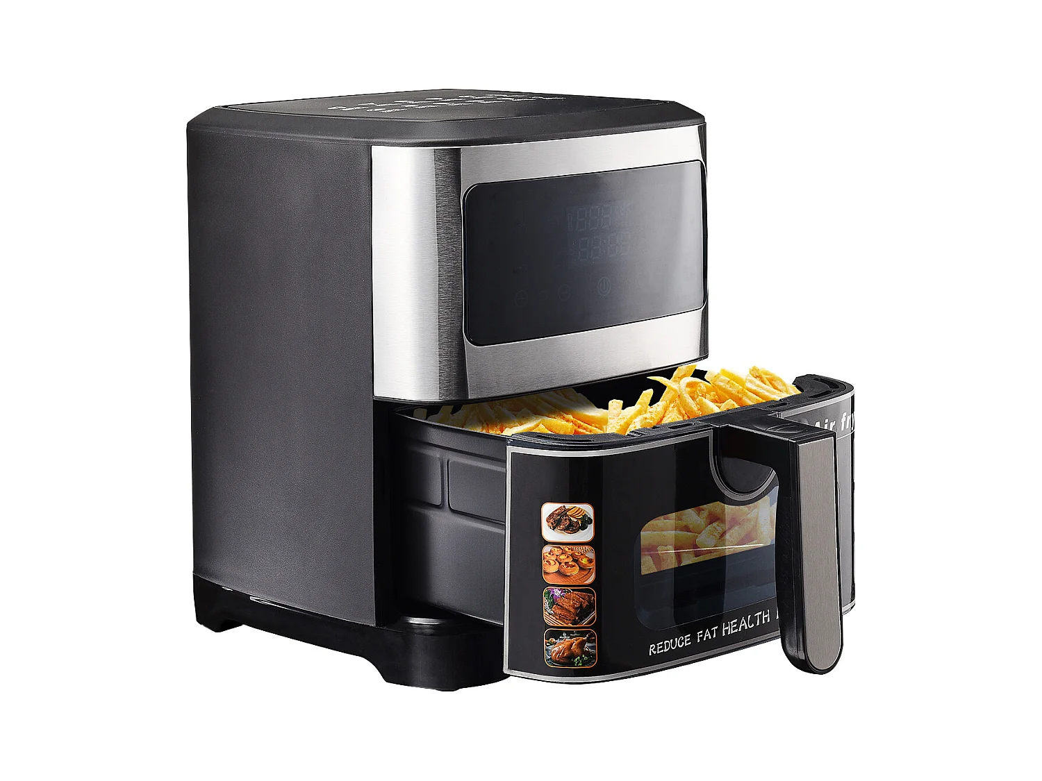 Heißluftfritteuse XXL – 8,8 l, Temperatur 360 °C, 8 Kochfunktionen, One-Touch-Steuerung